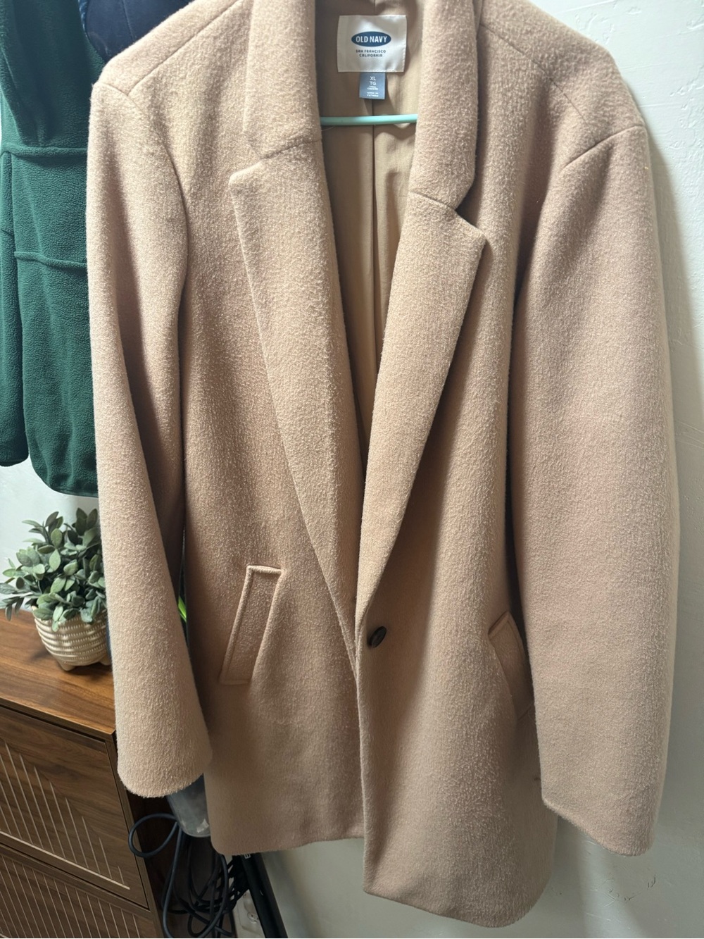 Old Navy Women's Camel Wool-Blend Single-Button Coat